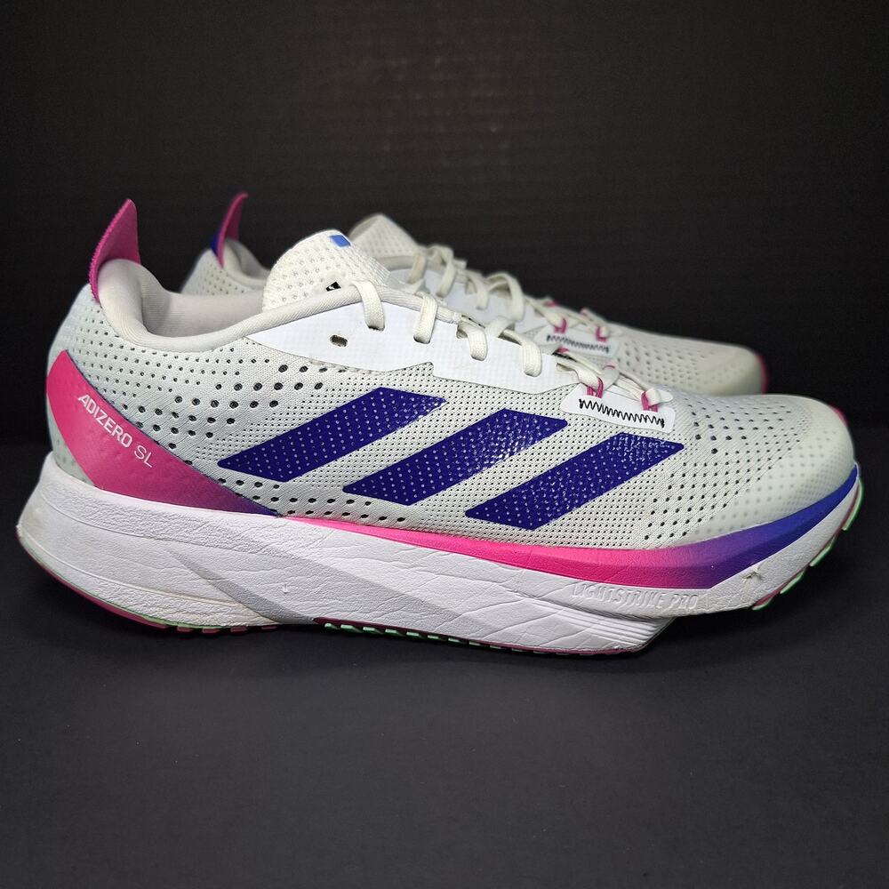 Adidas Adizero SL White Lucid Blue Fuchsia Running Shoes GV9095 Men's Size 7 - Picture 2 of 16